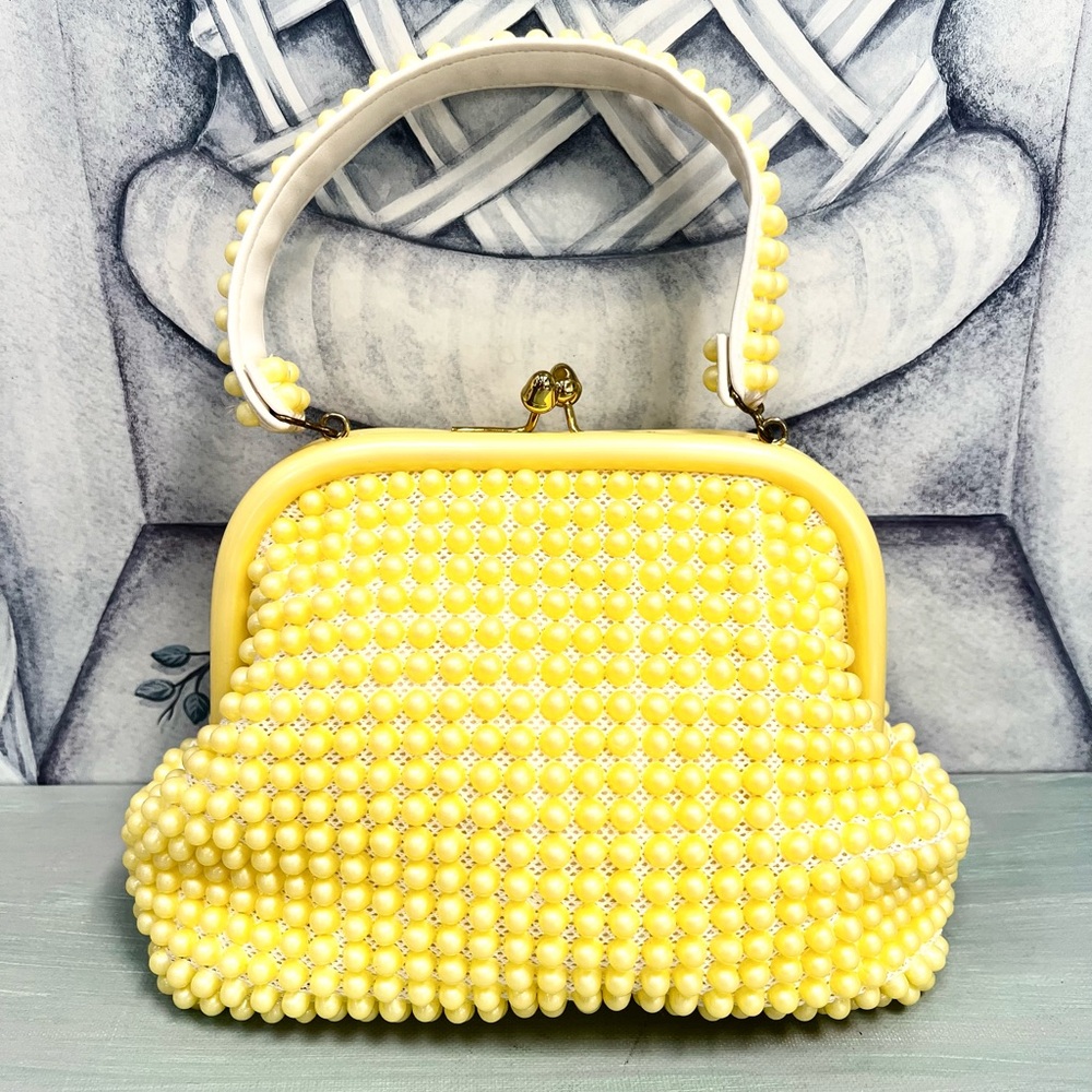 Vintage Grandee Bead Yellow Handbag